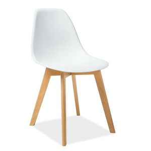 SIGNAL Moris jedálenská stolička biela / buk vyobraziť