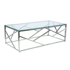 SIGNAL Escada A sklenený konferenčný stolík priehľadná / chróm vyobraziť
