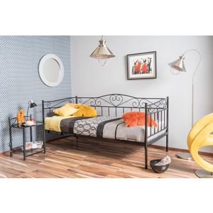 SIGNAL Birma 90 kovová jednolôžková posteľ s roštom čierna vyobraziť