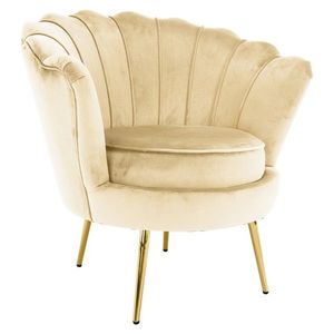 KONDELA Nobleo kreslo béžová (Velvet) / zlatá vyobraziť