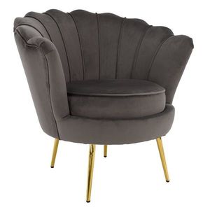 KONDELA Nobleo kreslo sivohnedá (Velvet) / zlatá vyobraziť