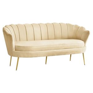 KONDELA Nobleo Typ 2 trojsedačka béžová (Velvet) / zlatá vyobraziť