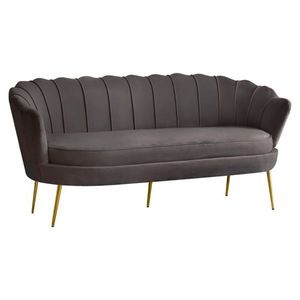 KONDELA Nobleo Typ 2 trojsedačka sivohnedá (Velvet) / zlatá vyobraziť