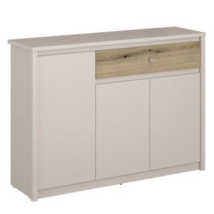 KONDELA Karos 3D1S trojdverová komoda so zásuvkou kašmír / dub evoke vyobraziť