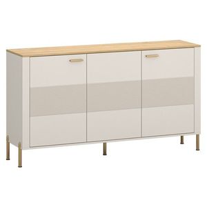 KONDELA Runol 3D trojdverová komoda kašmír / dub kamenný vyobraziť