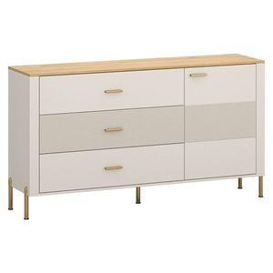 KONDELA Runol 1D3S jednodverová komoda so zásuvkami kašmír / dub kamenný vyobraziť