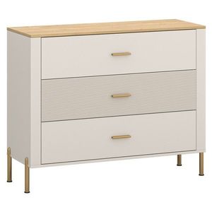 KONDELA Runol zásuvková komoda kašmír / dub kamenný vyobraziť