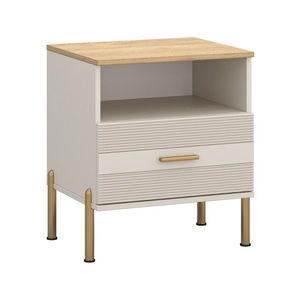 KONDELA Runol 1S nočný stolík kašmír / dub kamenný vyobraziť