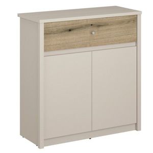 KONDELA Karos 2D1S dvojdverová komoda so zásuvkou kašmír / dub evoke vyobraziť