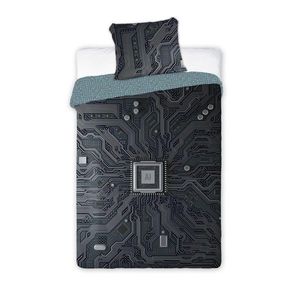 Bavlněné svítící povlečení Young 033 140x200 cm + 70x80 cm šedé vyobraziť