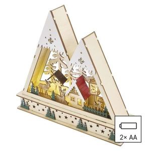 Dřevěná LED vánoční krajina 23, 5 cm s časovačem teplá bílá vyobraziť