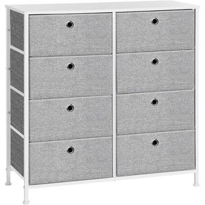 Komoda s látkovými zásuvkami Border bílá/šedá vyobraziť