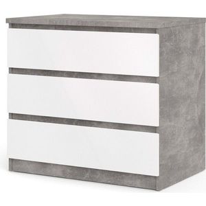 Komoda Simplicitous III beton/bílá lesk vyobraziť