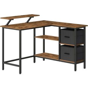 Rohový psací stůl Vasagle Delong černý/hnědý vyobraziť