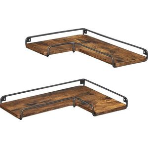 Sada 2 nástěnných polic VASAGLE PRIMINO hnědá vyobraziť