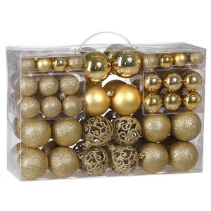Sada vánočních baněk REGALO 100 ks zlatá vyobraziť