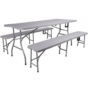 Skládací zahradní sestava šedá vyobraziť