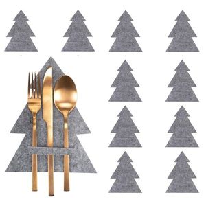 Vánoční obal na příbor Tre 10 ks šedý vyobraziť