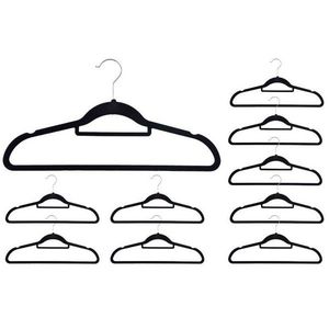 Velúrový vešiak Maxi súprava 10 kusov - čierny vyobraziť