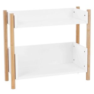 KONDELA Baltika Typ 1 policový regál bambus / biela, 2 poschodia vyobraziť
