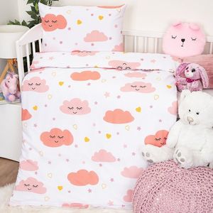 4Home Detské bavlnené obliečky do postieľky Pink Clouds, 100 x 135 cm, 40 x 60 cm vyobraziť