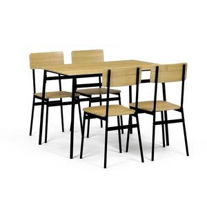 Jedálenský set Industrial so 4 stoličkami, 110 x70 x 76 cm, divoký dub vyobraziť