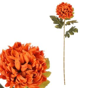 Chryzantéma oranžová - umelý rezaný kvet, 73 cm vyobraziť