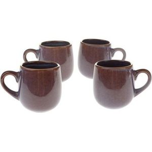 Súprava 4 keramických hrnčekov Warm 100 ml, tm. hnedá vyobraziť