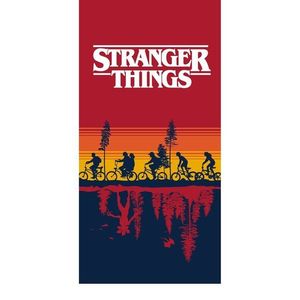 Červená bavlnená detská osuška 70x140 cm Stranger Things – Jerry Fabrics vyobraziť
