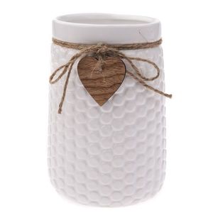 Keramická váza Wood heart, biela, 12 x 17, 5 cm vyobraziť