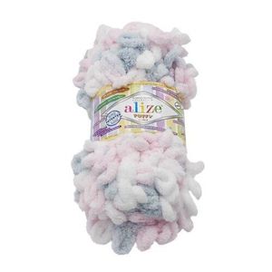 Bellatex Priadza PUFFY color biela, sivá, svetloružová​, 100 g / 9 m vyobraziť