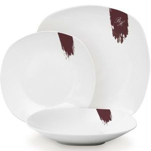 BerlingerHaus 18-dielna súprava tanierov Leonardo, biela-bordó vyobraziť