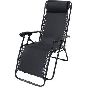 Záhradné plážové relaxačné kreslo Regina, čierna vyobraziť