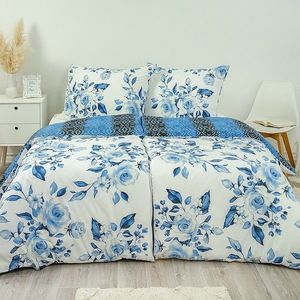 Stanex Bavlnené obliečky Modré ruže, 140 x 200 cm, 70 x 90 cm vyobraziť