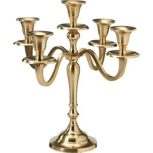 Kovový svietnik 5-ramenný 29x29x30 cm, farba zlatá, dekor 1 vyobraziť
