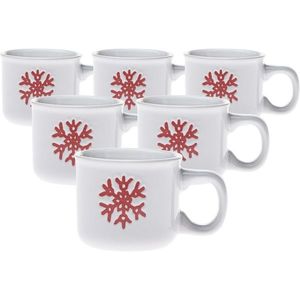 Súprava 6 keramických hrnčekov Vločka, 90 ml vyobraziť