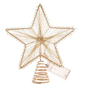 Kovová svietiaca špička na vianočný stromček Golden Glow, 20 x 24 cm, 10 LED vyobraziť