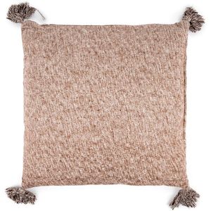 Vankúšik so strapcami hnedá, 45 x 45 cm vyobraziť