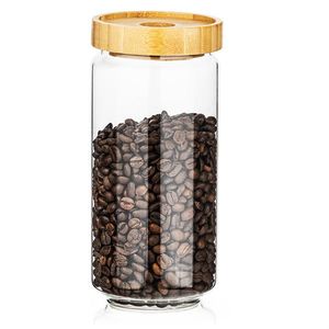 4Home Sklenená dóza na potraviny s viečkom Bamboo Style, 1000 ml, 1000 ml vyobraziť