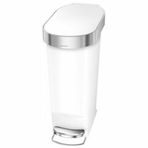 Simplehuman Úzky pedálový odpadkový kôš 40 l, biela vyobraziť