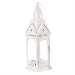 Kovový lampáš Kostolná veža, v. 46 cm, biela vyobraziť