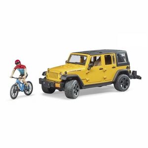 Bruder 2543 jeep Wrangler Rubicon Unlimited s horským bicyklom a cyklistom, 3 ks vyobraziť