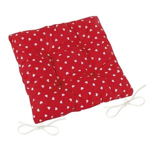 Bellatex Sedák Adela prešívaný Srdiečka červená, 40 x 40 cm vyobraziť