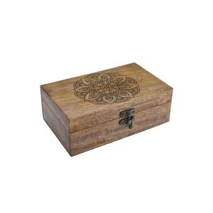 InDecor Box z mangového dreva Mandala, 19 x 11 x 6, 5 cm, S vyobraziť