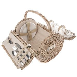 Prútený piknikový kôš pre 2 osoby Cylinder vyobraziť