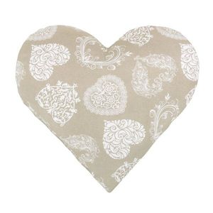 Bellatex Tvarovaný vankúšik Srdce čipka béžová, 42 x 40 cm vyobraziť