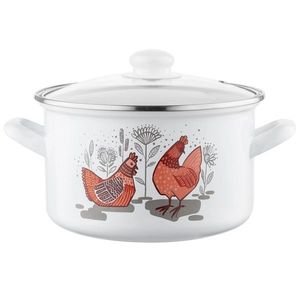 Emalia Pleszew Smaltovaný hrniec s pokrievkou Rubinka, 20 cm, 3, 7 l, pr. 20 cm vyobraziť