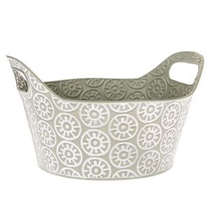 Kovový obal na kvetináč s ušami Farisa zelená, 27 x 15, 5 x 23, 5 cm vyobraziť