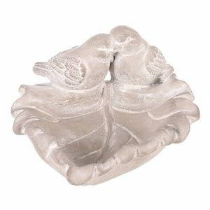 Betónové napájadlo pre vtáčiky List, sivá, 21 x 17 x 9 cm vyobraziť