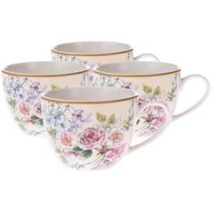 4-dielna sada porcelánových šálok Roses, 90 ml vyobraziť